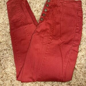 No Boundaries High Rise Red Jeans